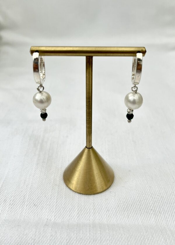 Gerçek İnci Malakit Detay Küpe | 925 ® Gümüş - Görsel 4