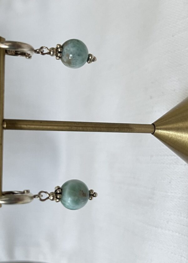 Taş Detay Gerçek Aquamarin Küpe | 925 ® Gümüş - Görsel 3