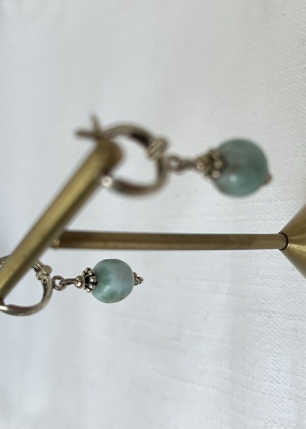 Taş Detay Gerçek Aquamarin Küpe | 925 ® Gümüş - Görsel 4